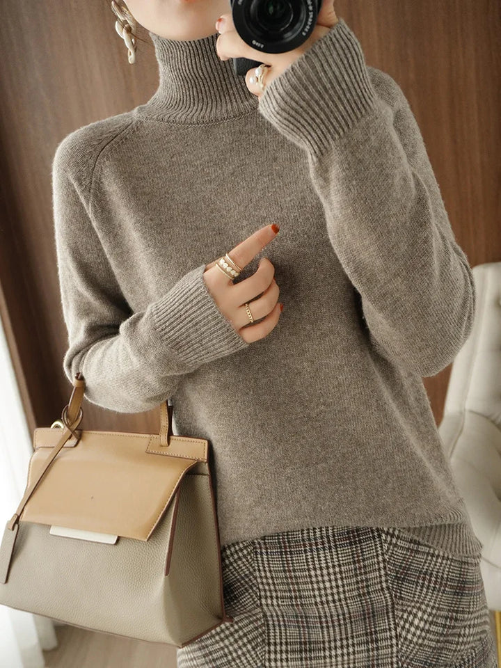 Essential Cashmere Merino Wool Mock Neck Sweater