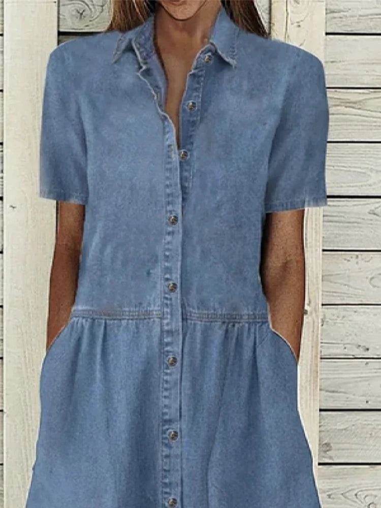 Casual Button up  Midi Dress
