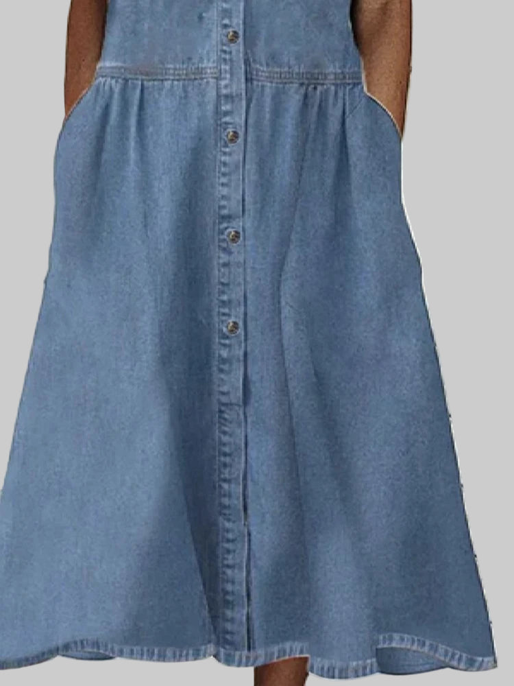 Casual Button up  Midi Dress