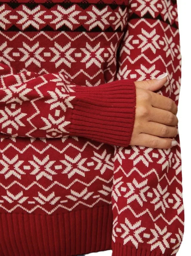 Jacquard Knit Pullover Christmas Sweater