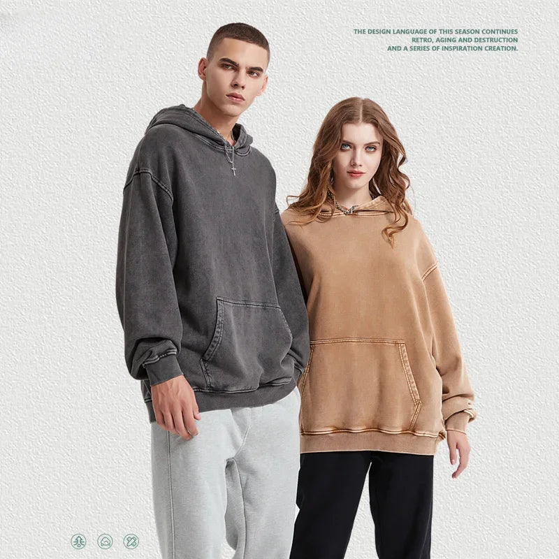 High Street Heavy Weight Washed Cotton Hoodies