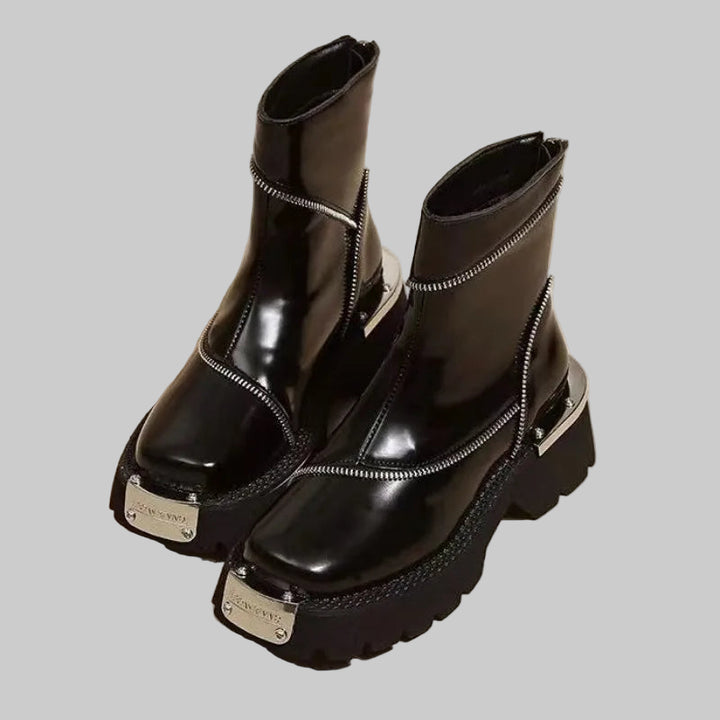Premium Gothic Non-Slip Thick-Soled Round Toe Platform Boots