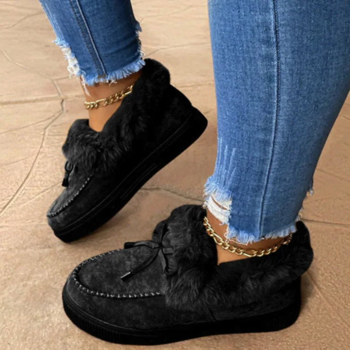 Warm Solid Color Furry Cotton Winter Footwear