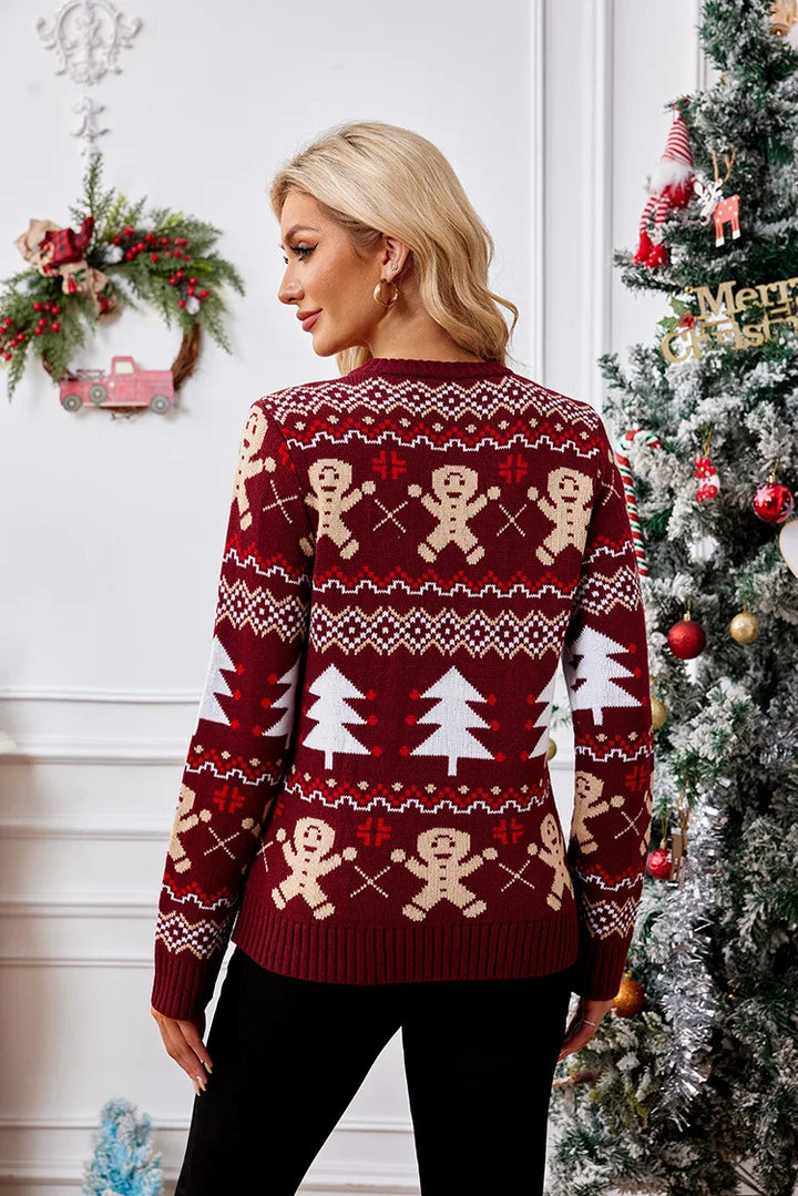 Jacquard Print Full Sleeve Soft Knit Christmas Sweater