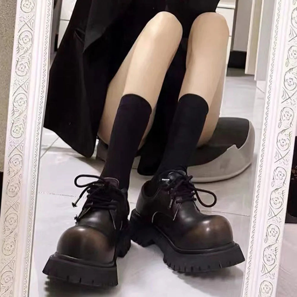 Authentic Leather Chunky Platform Footwear