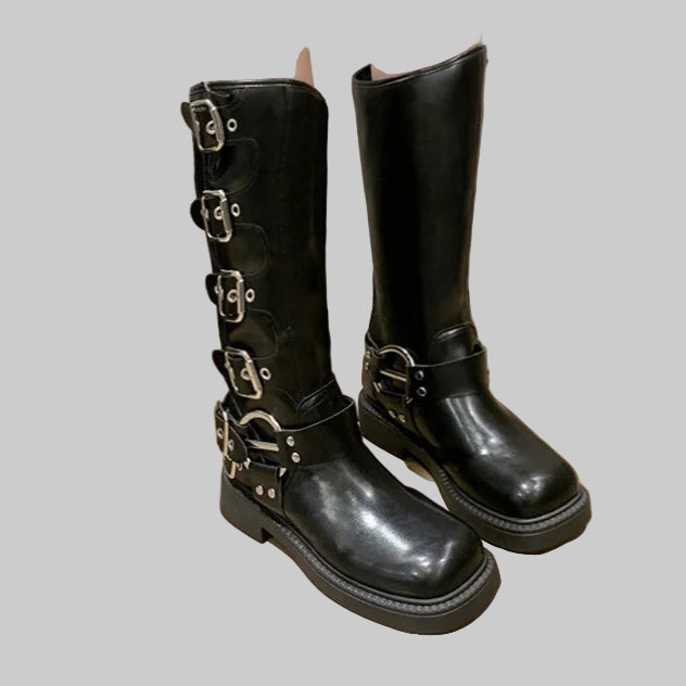 Sexy Luxury Designer Square Toe Winter Boots