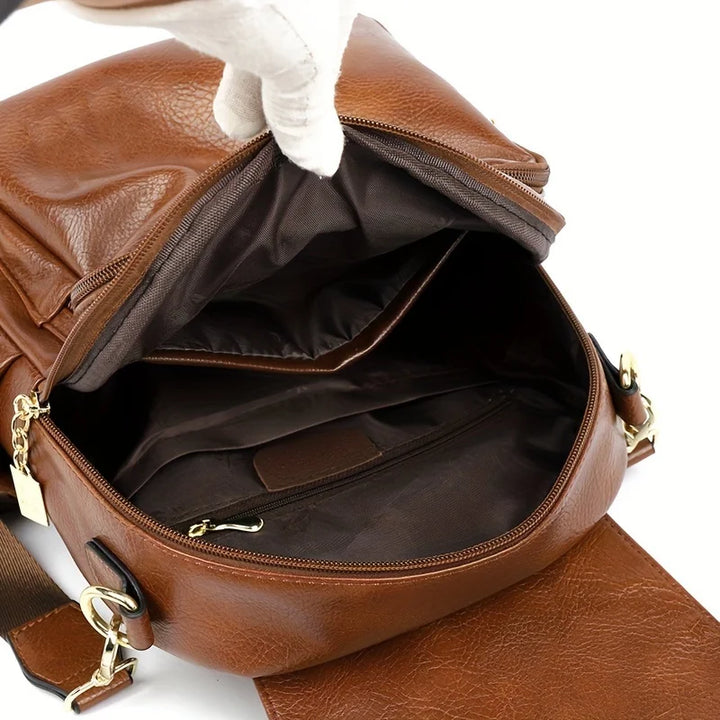 Vintage Anti-Theft Leather Backpack