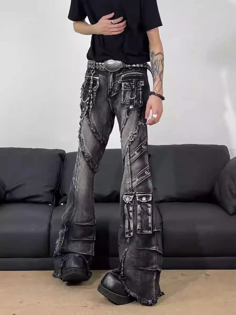Y2K Gothic Trendy Straight-Leg Washed Unisex Jeans