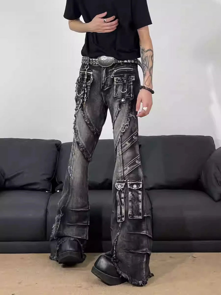 Y2K Gothic Trendy Straight-Leg Washed Unisex Jeans