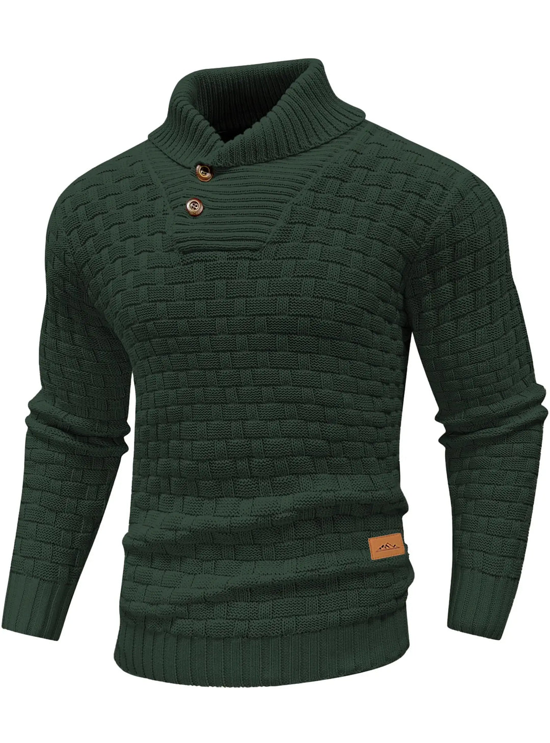 Relaxed Fit Ribbed Edge Crew Neck Knit Sweater