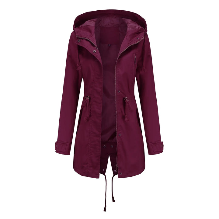 Hooded Drawstring Waist Oversized Windbreaker