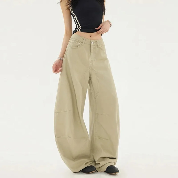 High-Waisted Multicolor Wide Leg Cargo pants