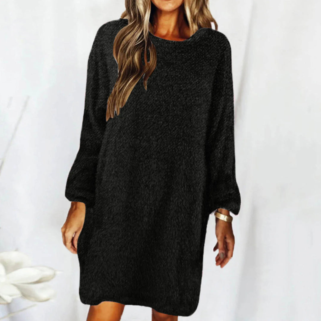 Round Neck Solid Color Loose Plush Sweater