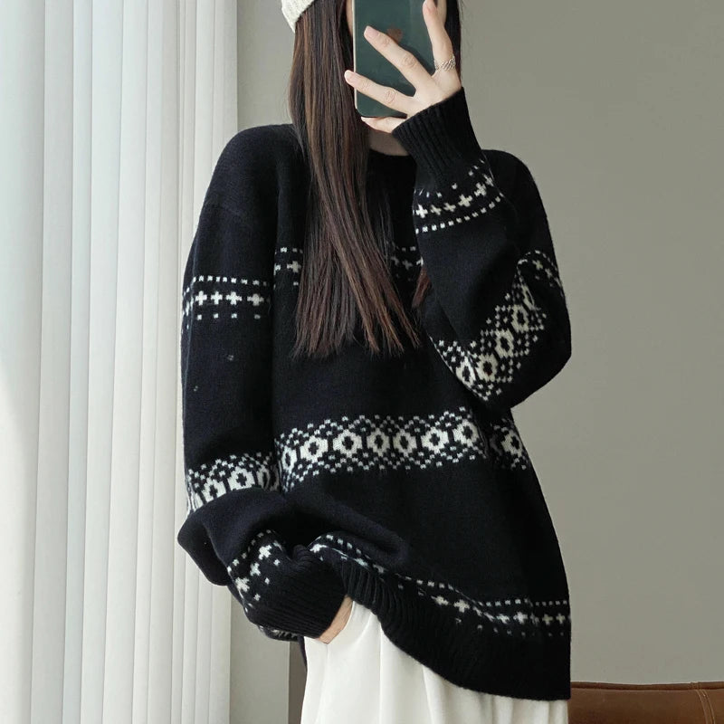 Cozy Oversized 100% Wool Knitted Sweater
