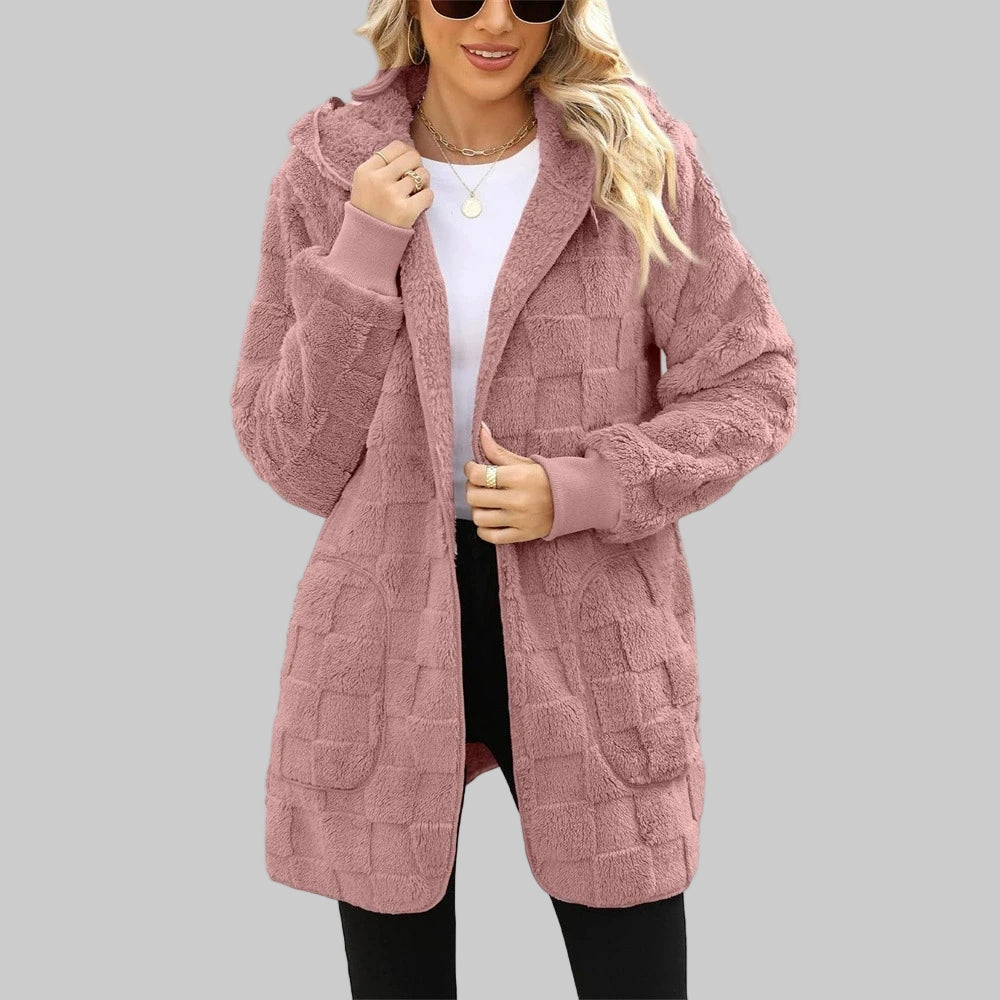 Hooded Plush Velvet cardigan coats