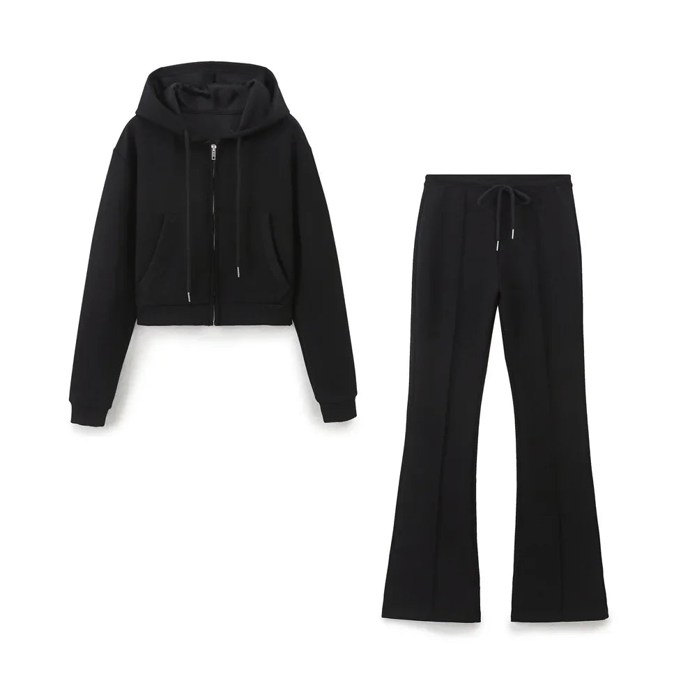 Fleece-lined sports Hoodie set