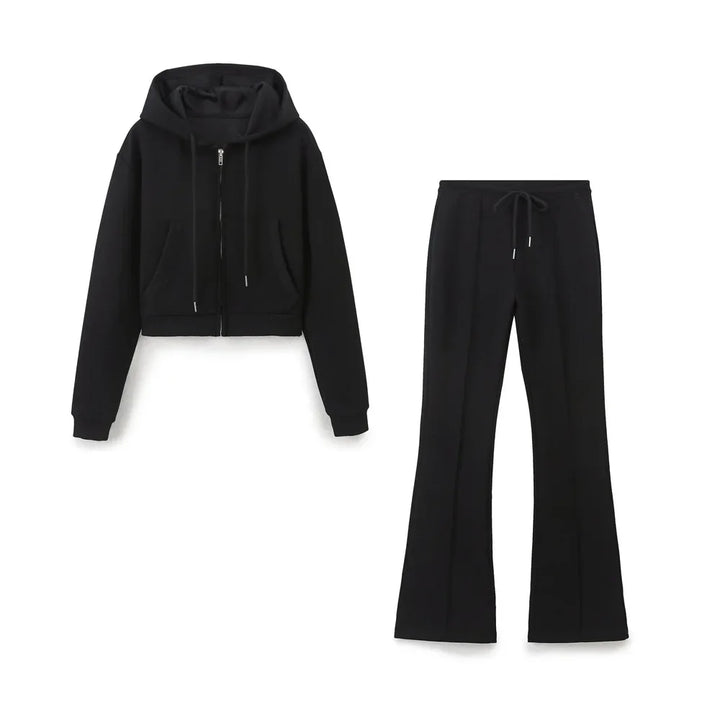 Fleece-lined sports Hoodie set