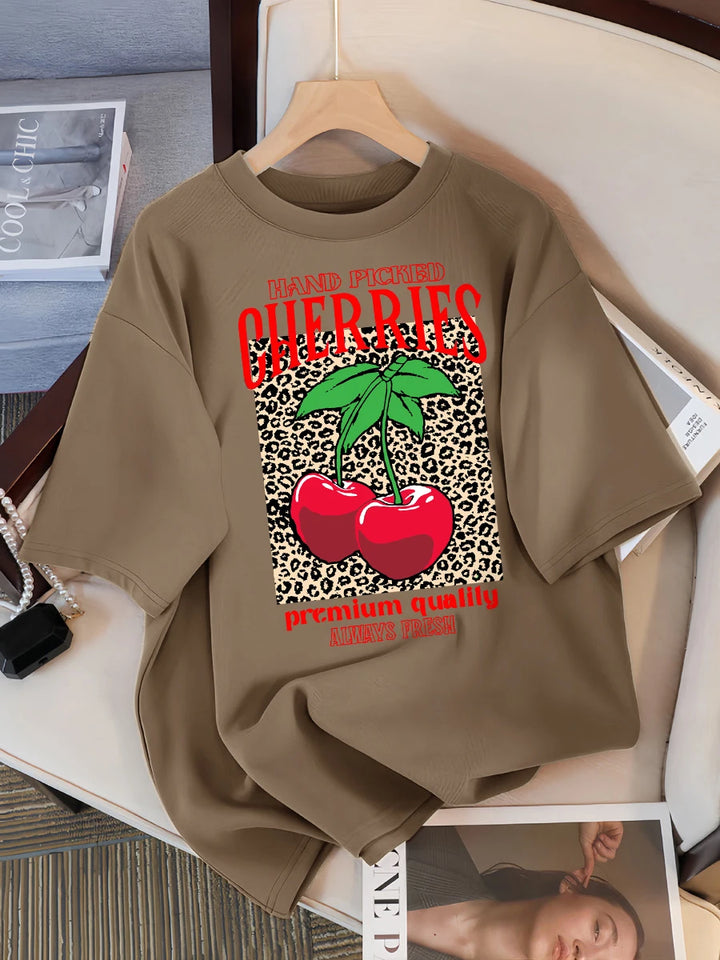 Freshly Handpicked Cherry Print T-Shirt