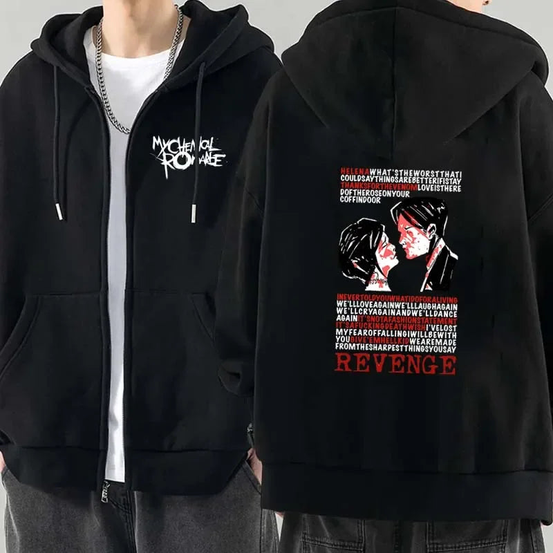 Punk Emo Chemical Romance Black Parade Zip-Up Hoodie