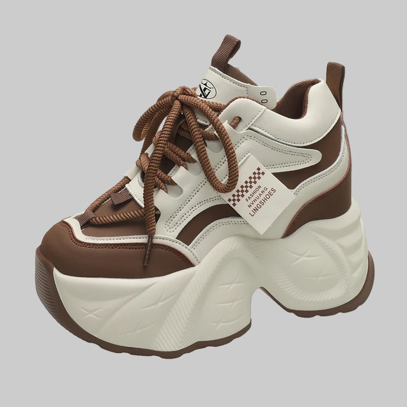 10CM High Platform Lace-Up Chunky Sneakers