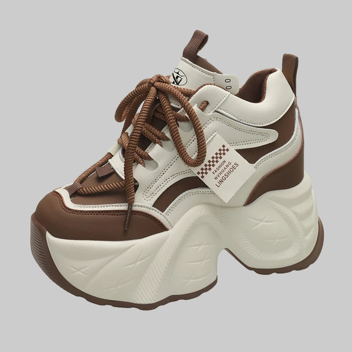 10CM High Platform Lace-Up Chunky Sneakers