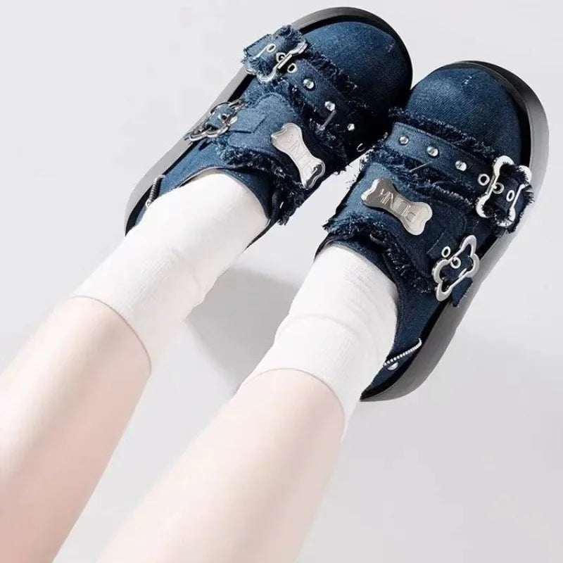 Punk Metal Chain Platform Boots
