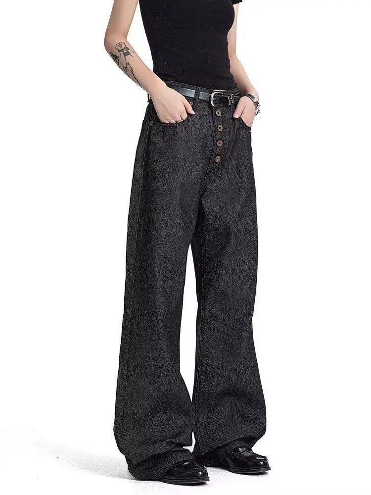 5 Buckle High-Waisted Baggy Jeans