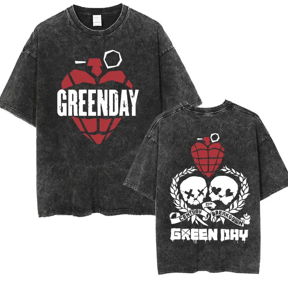 Washed Vintage Punk Green Day Tour 2025 Tees