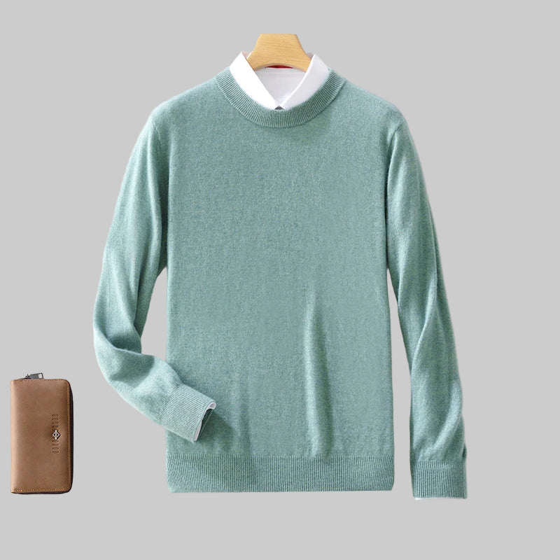 100% Pure Cashmere Thick Winter Crewneck Sweater