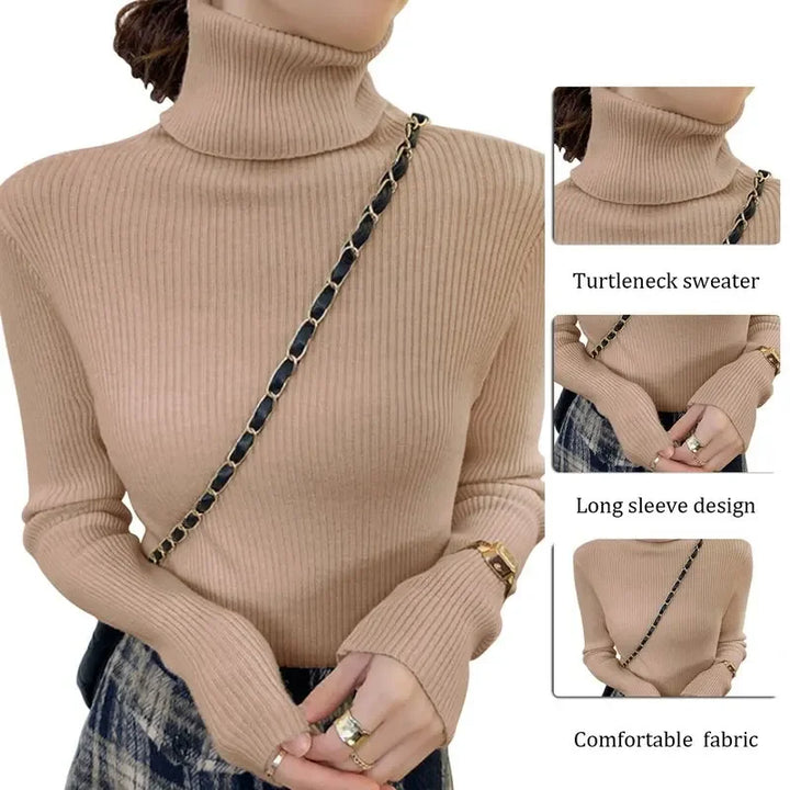 Winter Knitted Turtleneck Slim Fit Pullover