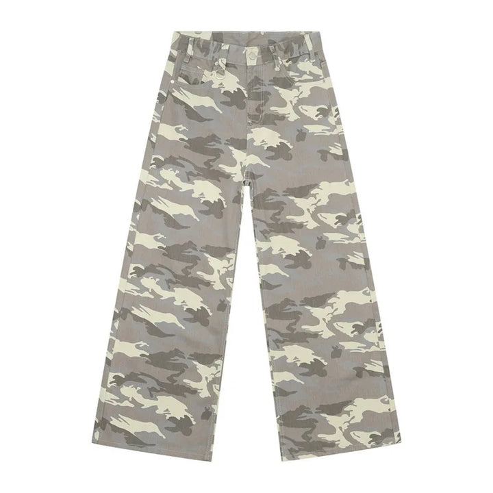 Gradient Washed Denim Pants with Metal Ring Design