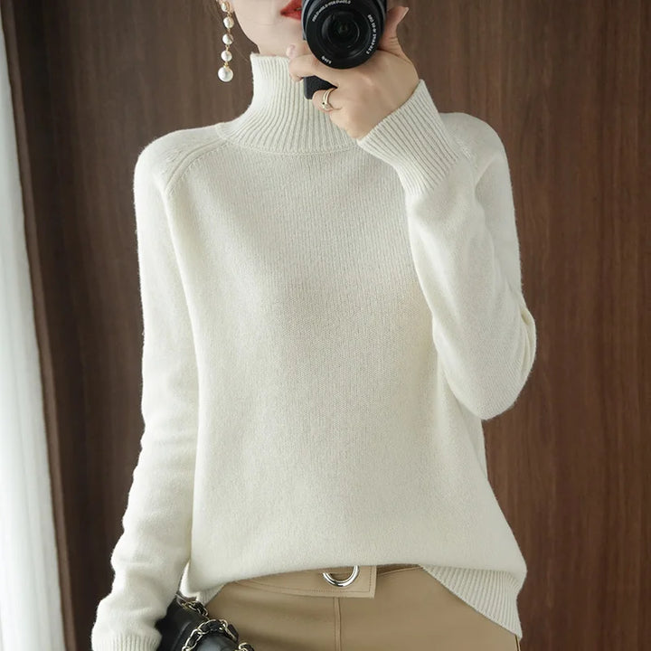 Essential Cashmere Merino Wool Mock Neck Sweater