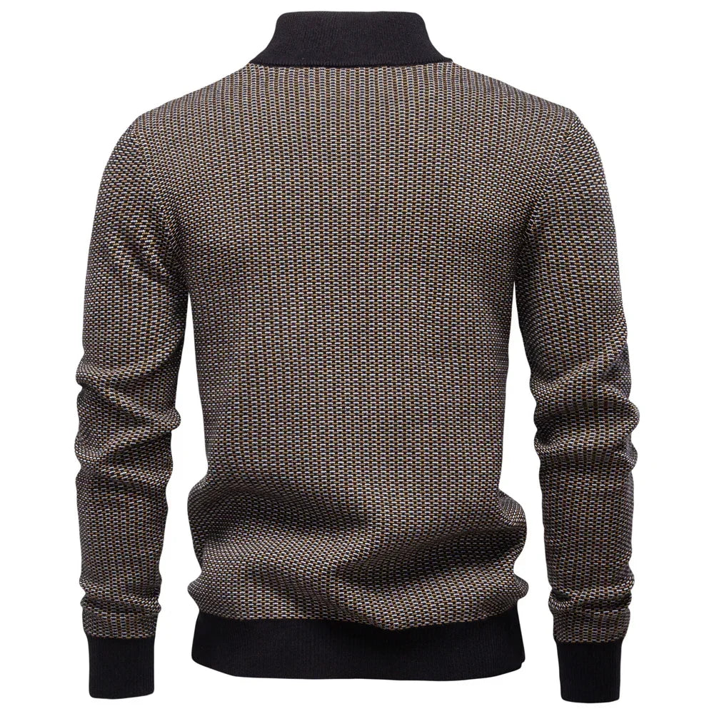 Thickened Cotton Blend Mock Neck Sweater