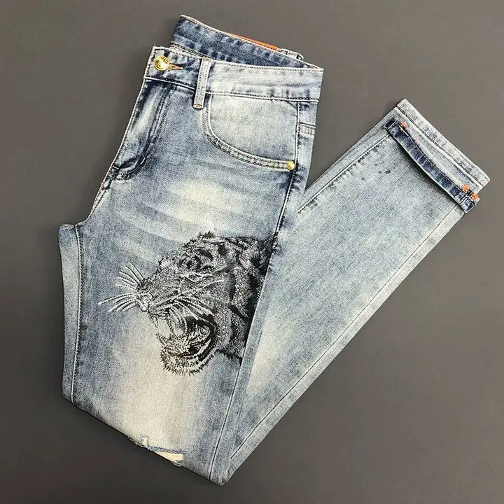 Y2K Gothic Ripped Straight Leg Cropped Jeans
