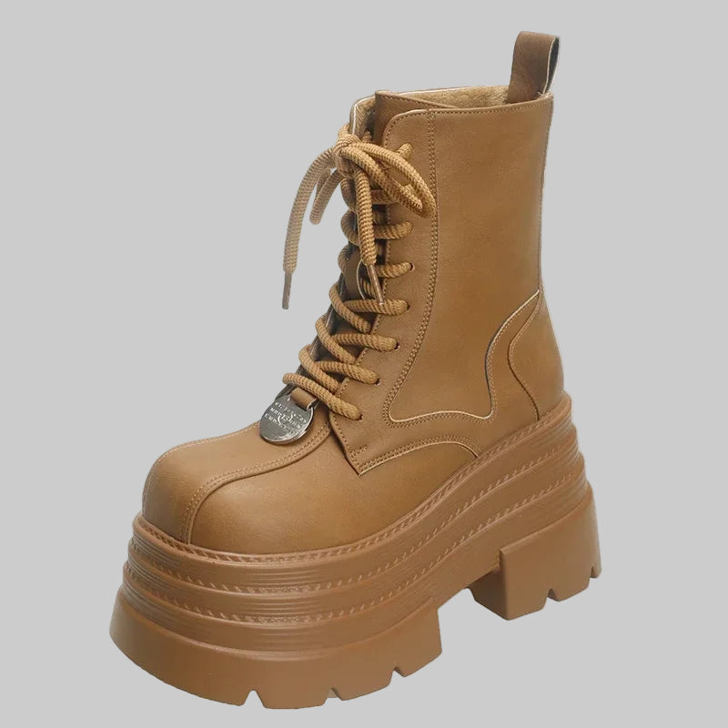 Gothic Punk Platform Motorcycle Boots for Women