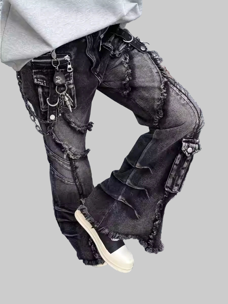 Y2K Gothic Trendy Straight-Leg Washed Unisex Jeans
