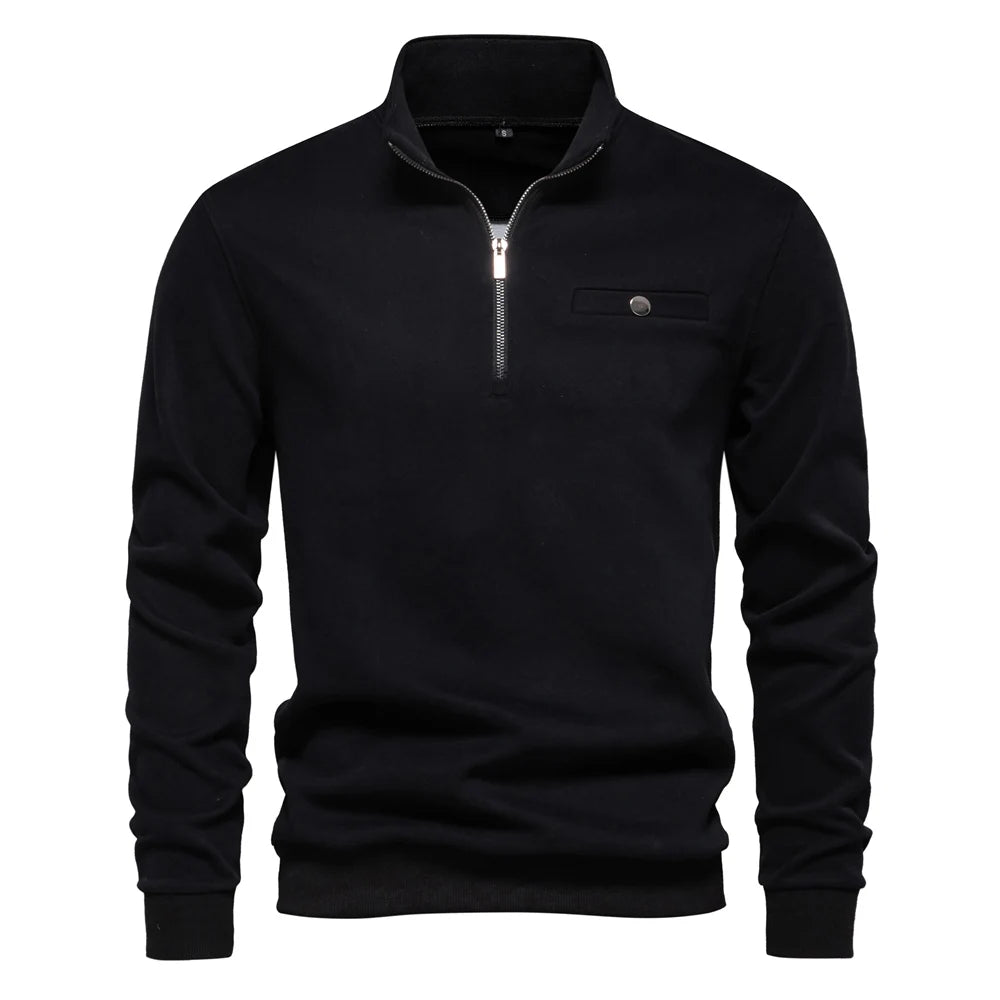 Lightweight Mock Neck Quarter-Zip Sweatshirt