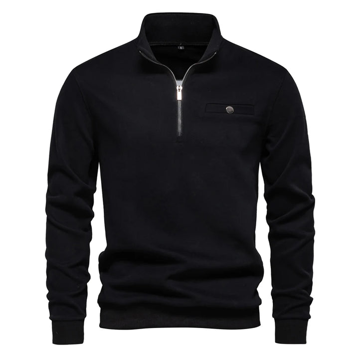 Lightweight Mock Neck Quarter-Zip Sweatshirt