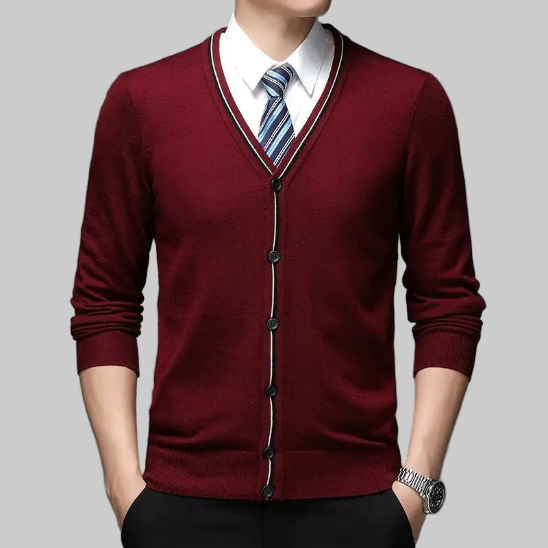 Long Sleeve V-Neck Knitted Thin Winter Sweater