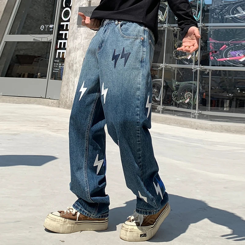 Lightning Gradient Wide-Leg Jeans