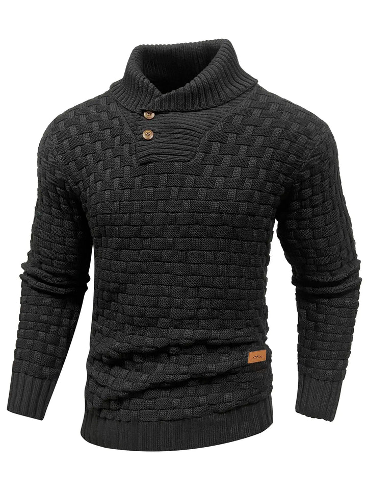 Relaxed Fit Ribbed Edge Crew Neck Knit Sweater