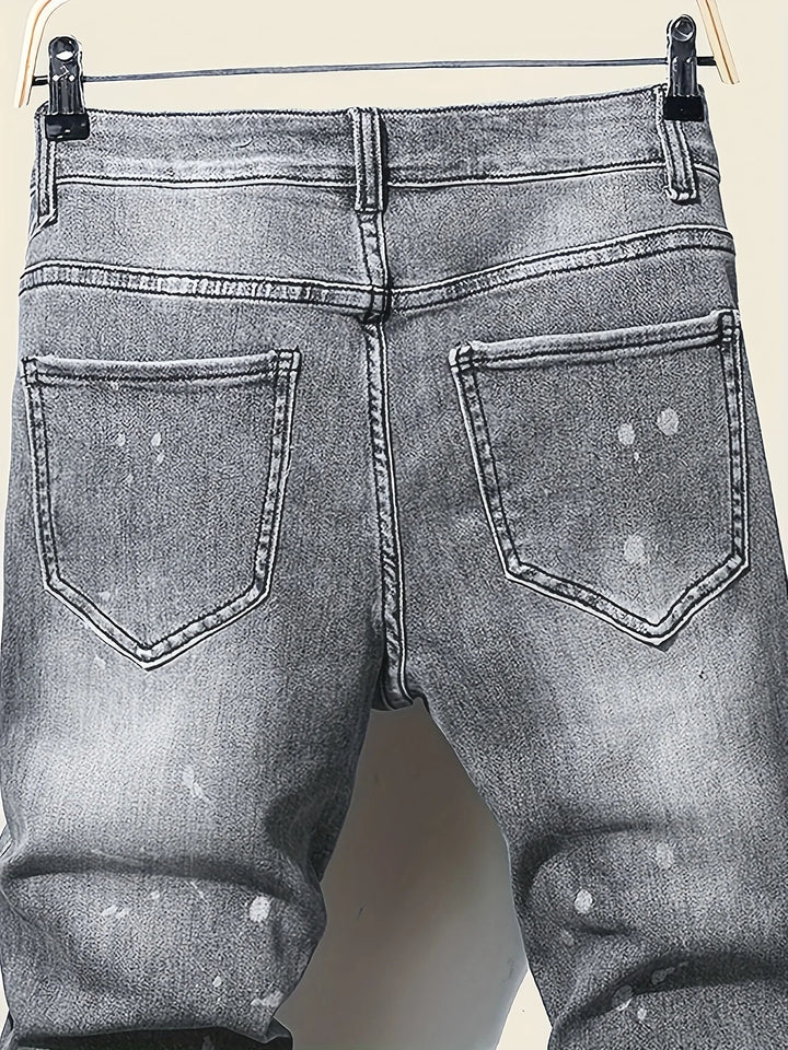 Skinny Ripped Long Denim Jeans