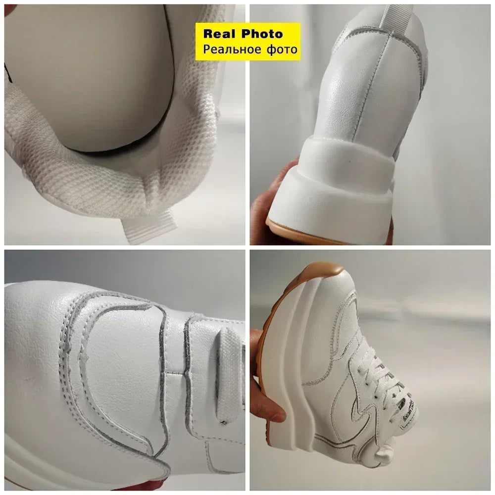 Chunky 10CM Cow Suede Leather Sneakers