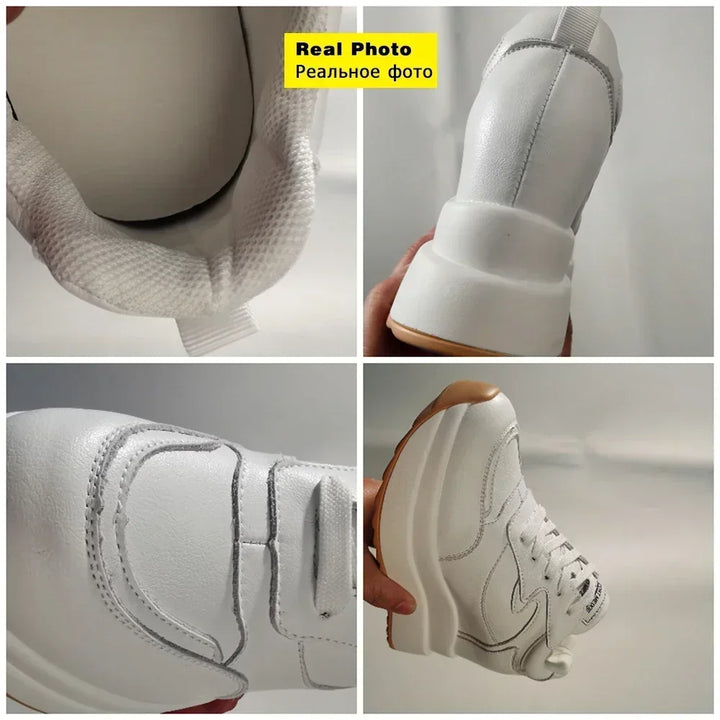 Chunky 10CM Cow Suede Leather Sneakers