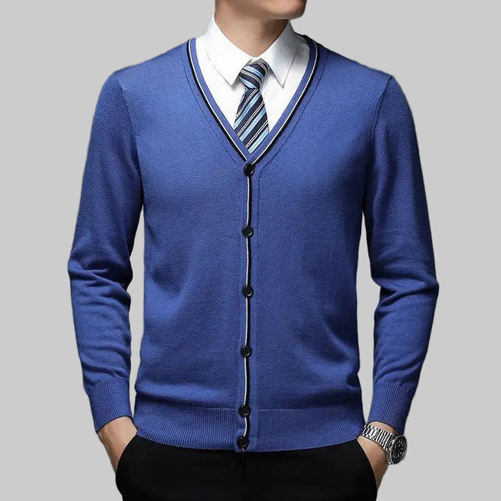 Long Sleeve V-Neck Knitted Thin Winter Sweater