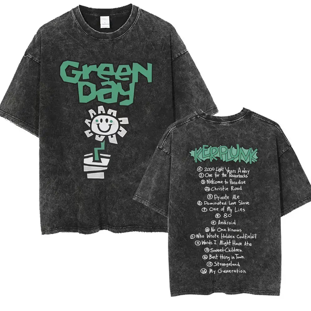Washed Vintage Punk Green Day Tour 2025 Tees