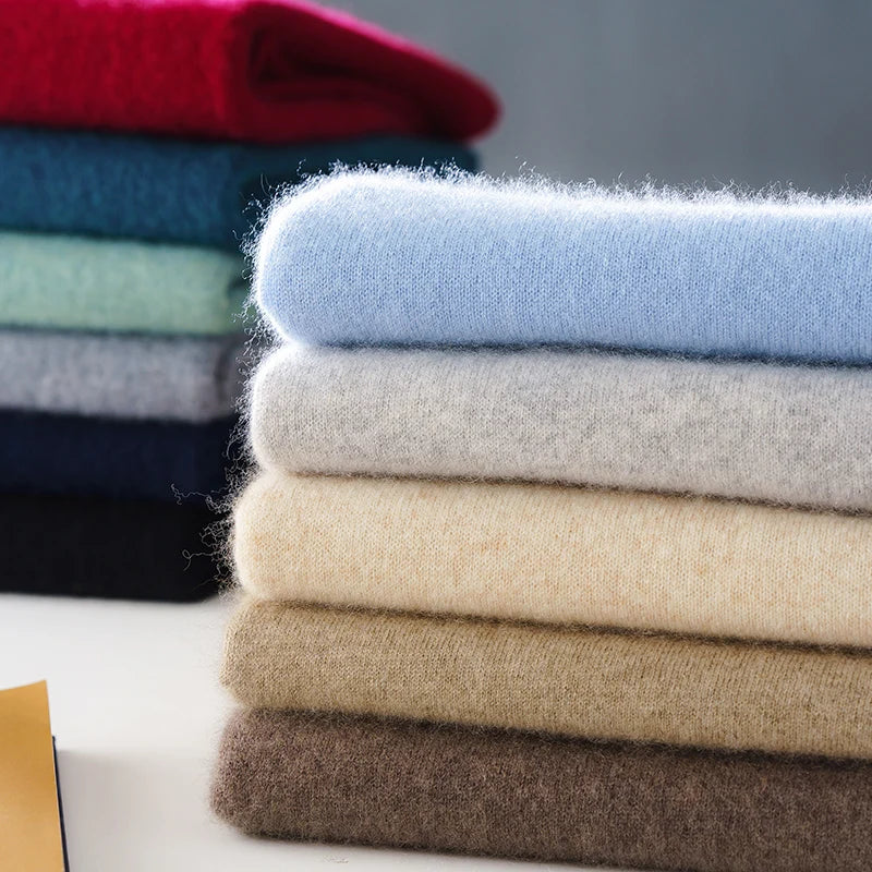 100% Pure Cashmere Thick Winter Crewneck Sweater