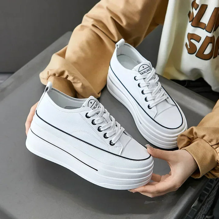 Genuine Leather Vulcanized Chunky Sneaker