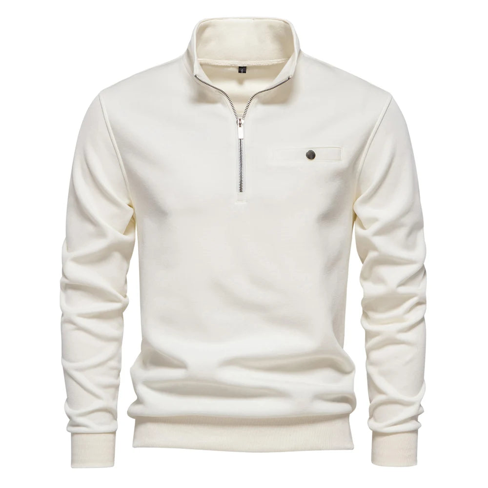 Lightweight Mock Neck Quarter-Zip Sweatshirt