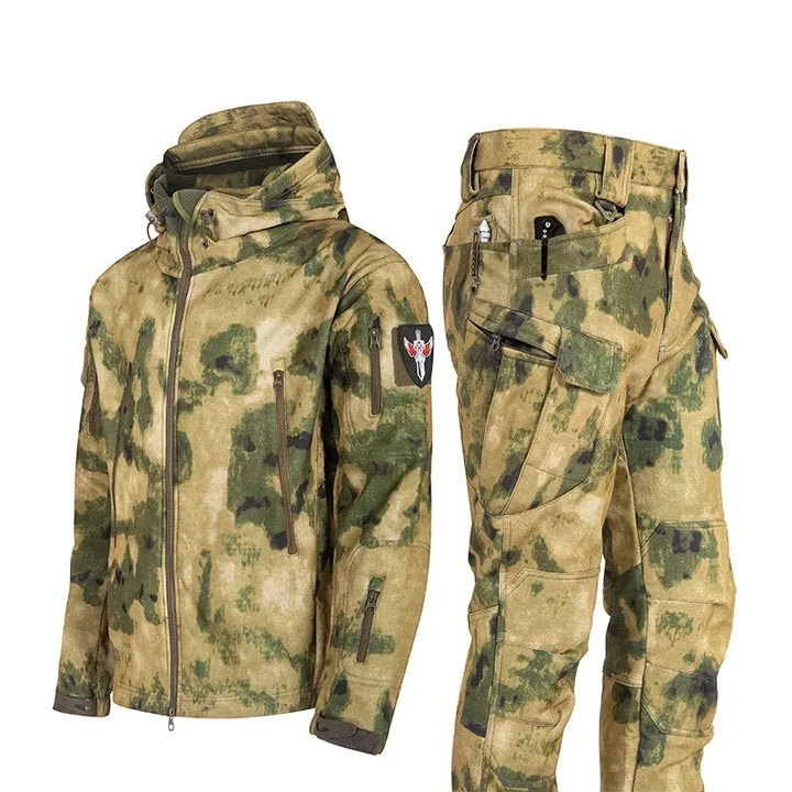 Camouflage Shark Skin Fleece Lined Soft Shell Set